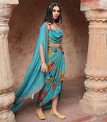 Floral Bunch Printed Dhoti Set