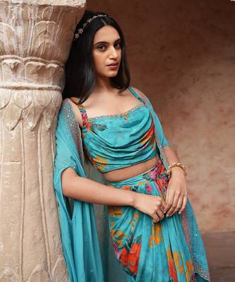 Floral Bunch Printed Dhoti Set 2