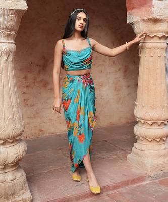 Floral Bunch Printed Dhoti Set 3