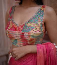 Pink Printed Saree Set