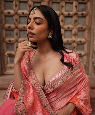 Godet Bottom Net Saree Set 3
