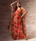 Red rose Kaftaan Dress