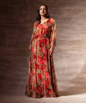 Red rose Kaftaan Dress 2