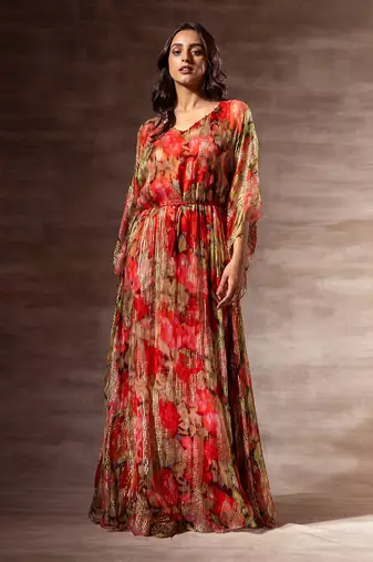 Red rose Kaftaan Dress