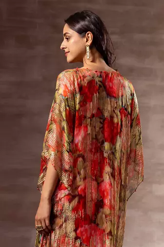 Red rose Kaftaan Dress
