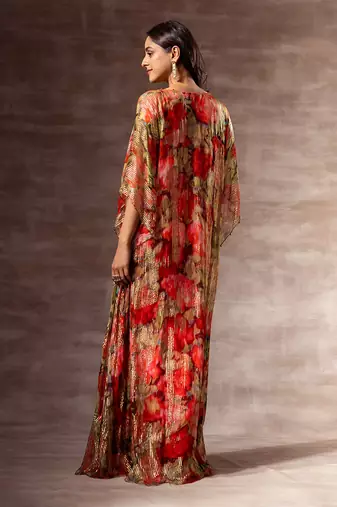 Red rose Kaftaan Dress