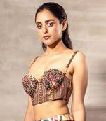 Ikat Mulberry silk corset blouse