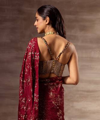 Ikat Mulberry silk corset blouse 2