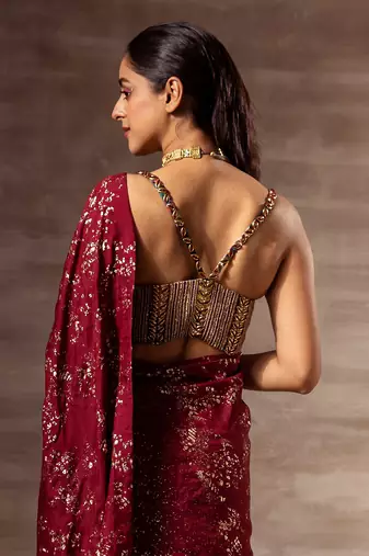 Ikat Mulberry silk corset blouse