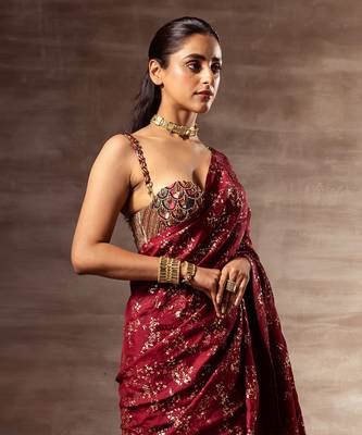 Ikat Mulberry silk corset blouse 3