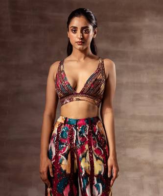 Ikat Patch work Stripes Top 1