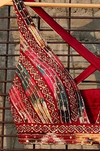 Ikat Patch work Stripes Top