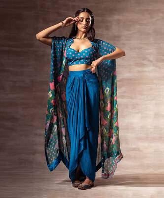 Lotus Draped skirt & crop top 1