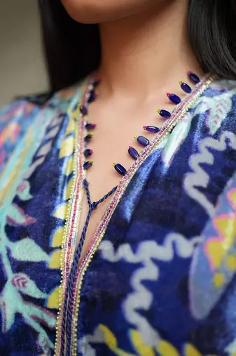 Embroided Velvet Kaftan