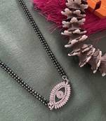 Silver agate mangalsutra