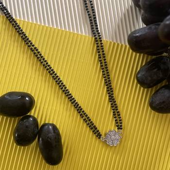 Silver agate mangalsutra 1