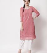 Peach Georgette Long Kurtis
