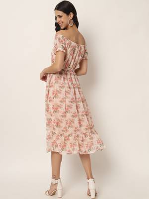 Peach Georgette Long Kurtis 3