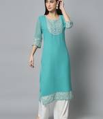 Blue Georgette Long Kurtis
