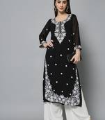 Black Georgette Long Kurtis