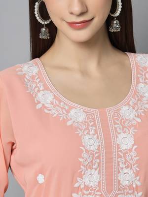 Peach Georgette Long Kurtis 5