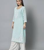 Blue Georgette Long Kurtis