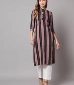 Purple Cotton Long Kurtis