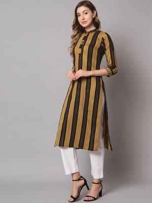 Brown Cotton Long Kurtis 1