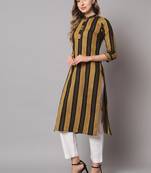 Brown Cotton Long Kurtis