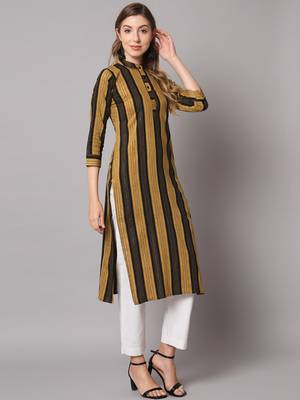 Brown Cotton Long Kurtis 2