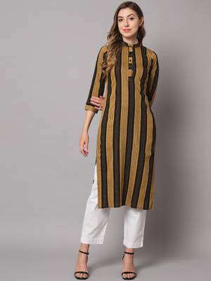 Brown Cotton Long Kurtis 4