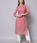 Peach Georgette Long Kurtis