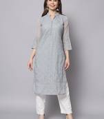 Grey Georgette Long Kurtis