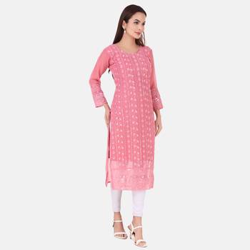 Magenta Georgette Long Kurtis 5