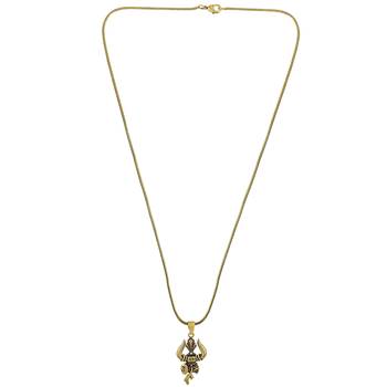 Gold Plated Shiv Trishul Pendant 2