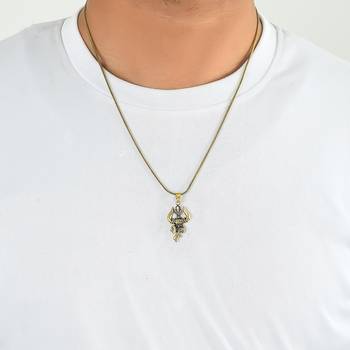 Gold Plated Shiv Trishul Pendant 3