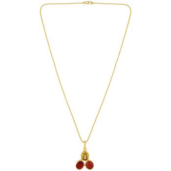 Multicolor Studded Golden Pendant 2