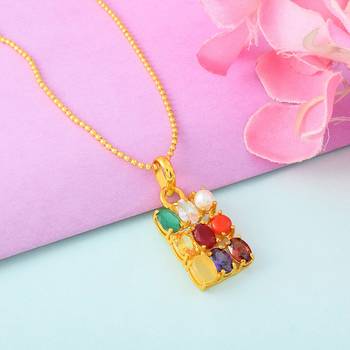 Navratna Stone Studded Pendant 1