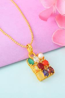 Navratna Stone Studded Pendant