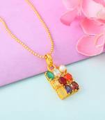 Navratna Stone Studded Pendant