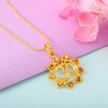 OM Navratna Stone Studded Pendant 1