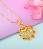 OM Navratna Stone Studded Pendant