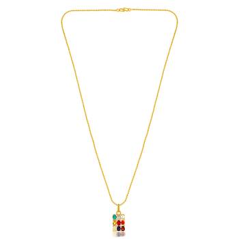 Navratna Stone Studded Pendant 2
