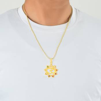 OM Navratna Stone Studded Pendant 3