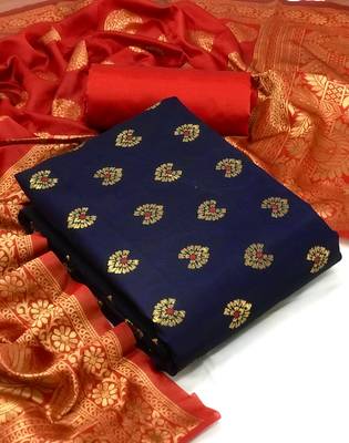 Navy-blue zari woven brocade salwar 1