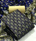 Navy-blue zari woven brocade salwar