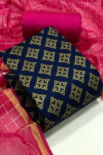 Navy-blue zari woven brocade salwar