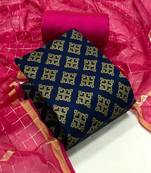 Navy-blue zari woven brocade salwar