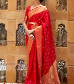 Red Soft Foux Kanjivaram Silk Saree with Blouse