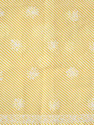Ada Hand Embroidered Yellow And White Cotton Lucknowi Chikankari Women Unstitched Suit Piece - A211242 4